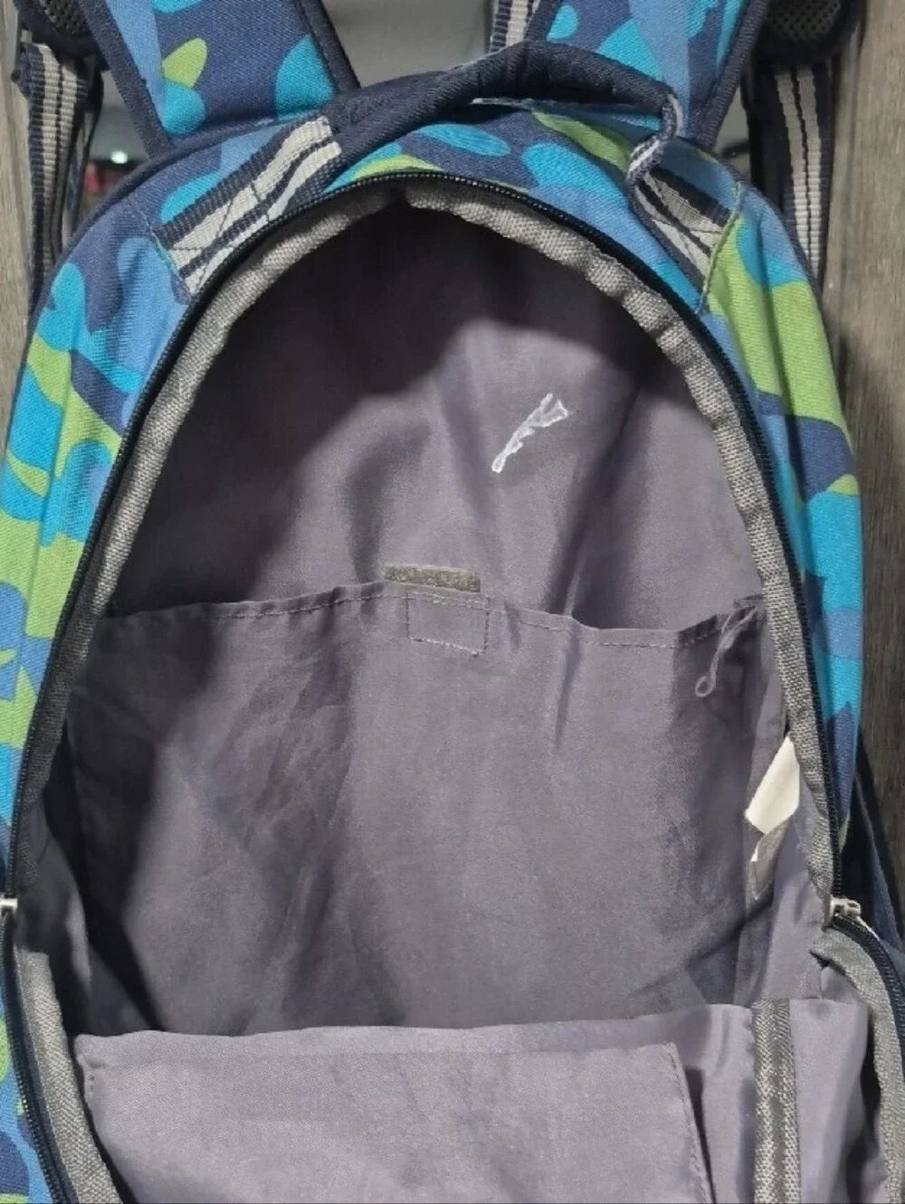 Men's Blue & Green Camo Backpack - Casual Everyday Pack